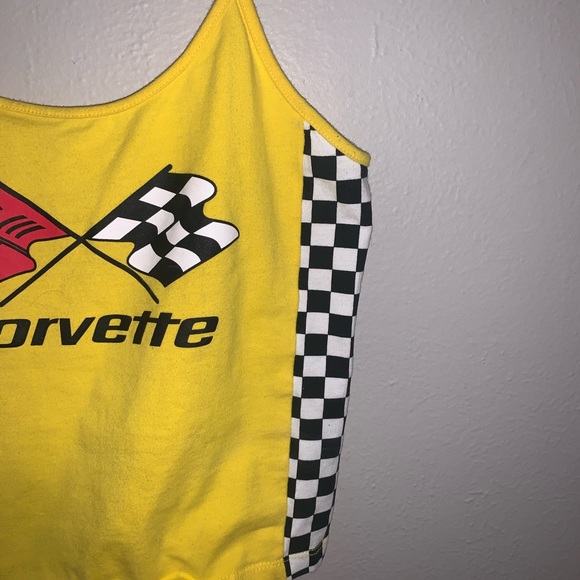 Chemistry Yellow & Black/White Checkered Top (S) - Picture 5 of 6